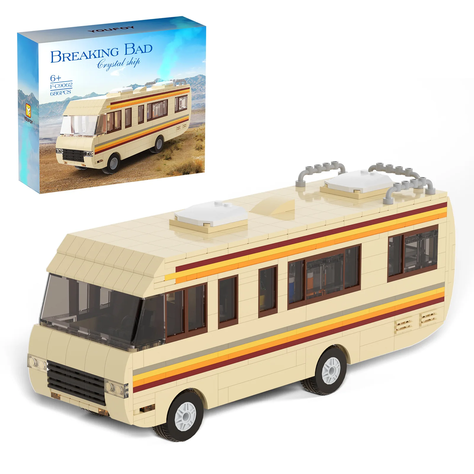 MOC Breaking Bad Cooking Lab RV Car Pinkman Набор образовательных строительных блоков Walter White Автомобиль Игрушка для детей Подарок на день рождения
