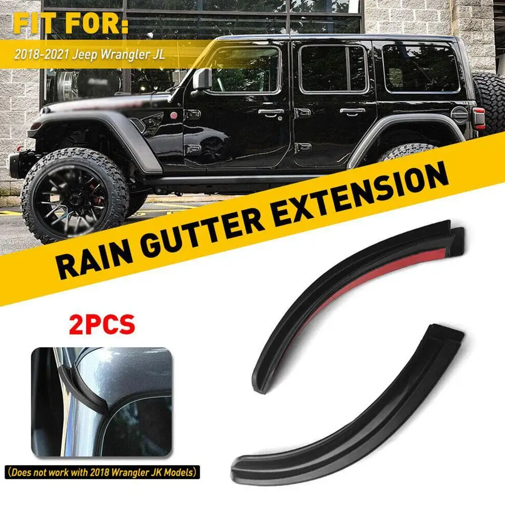 2 шт., удлинитель водосточных желобов для автомобиля, для Jeep Wrangler JK 2007-2018