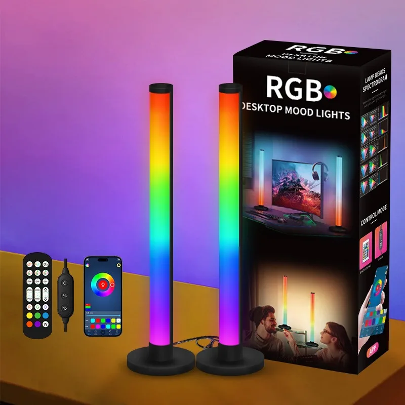 Настольная Напольная Лампа светодиодный Rgb, ритм музыки, атмосферные огни, подсветка для игровых ТВ, украшение для комнаты, лампочки, ночник