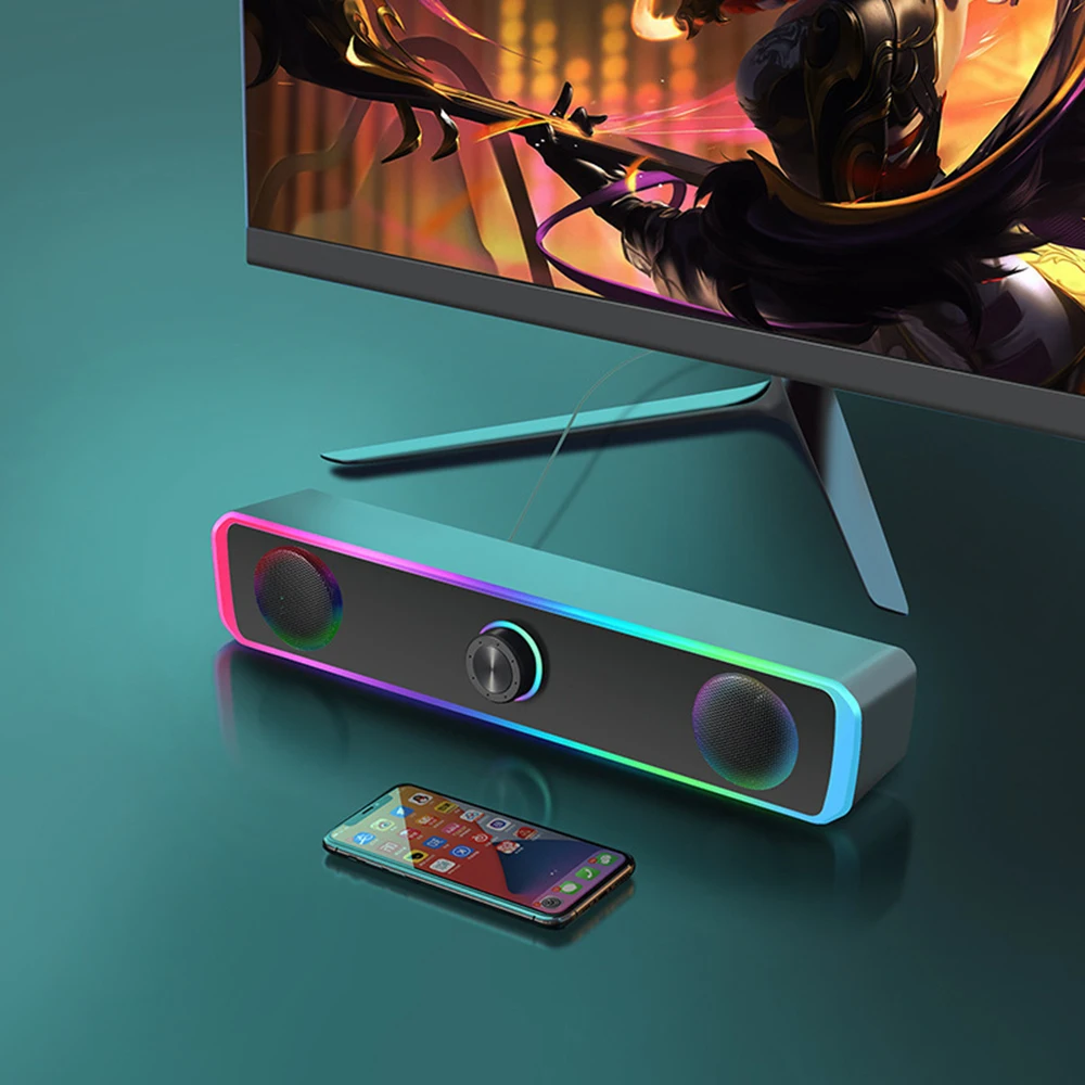 Bluetooth-Колонка 4D Surround Soundbar, проводные компьютерные колонки, стерео сабвуфер, звуковая панель для ноутбука, ПК, театра, ТВ, Aux 3,5 мм