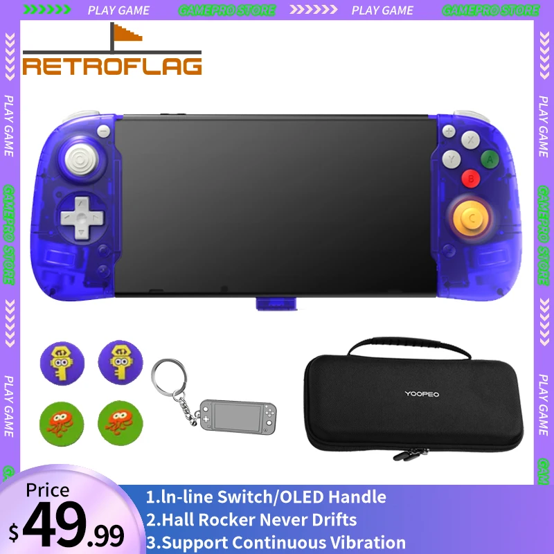 Ручной контроллер Retroflag для Nintendo Switch, джойстик с датчиком холла, совместимый с OLED-консолью Switch