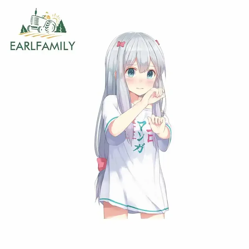 EARLFAMILY 13 см x 5,6 см забавное аниме лоли автомобильные наклейки модные белые волосы бант Kawaii Авто Наклейка модная окклюзия царапины Декор