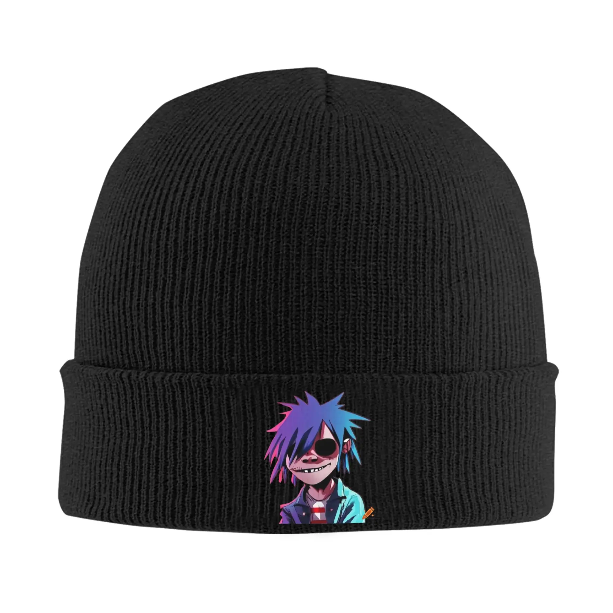 Gorillaz теплая вязаная шапка зимняя вязаная шапка Skullies шапочки хип-хоп шапки для унисекс
