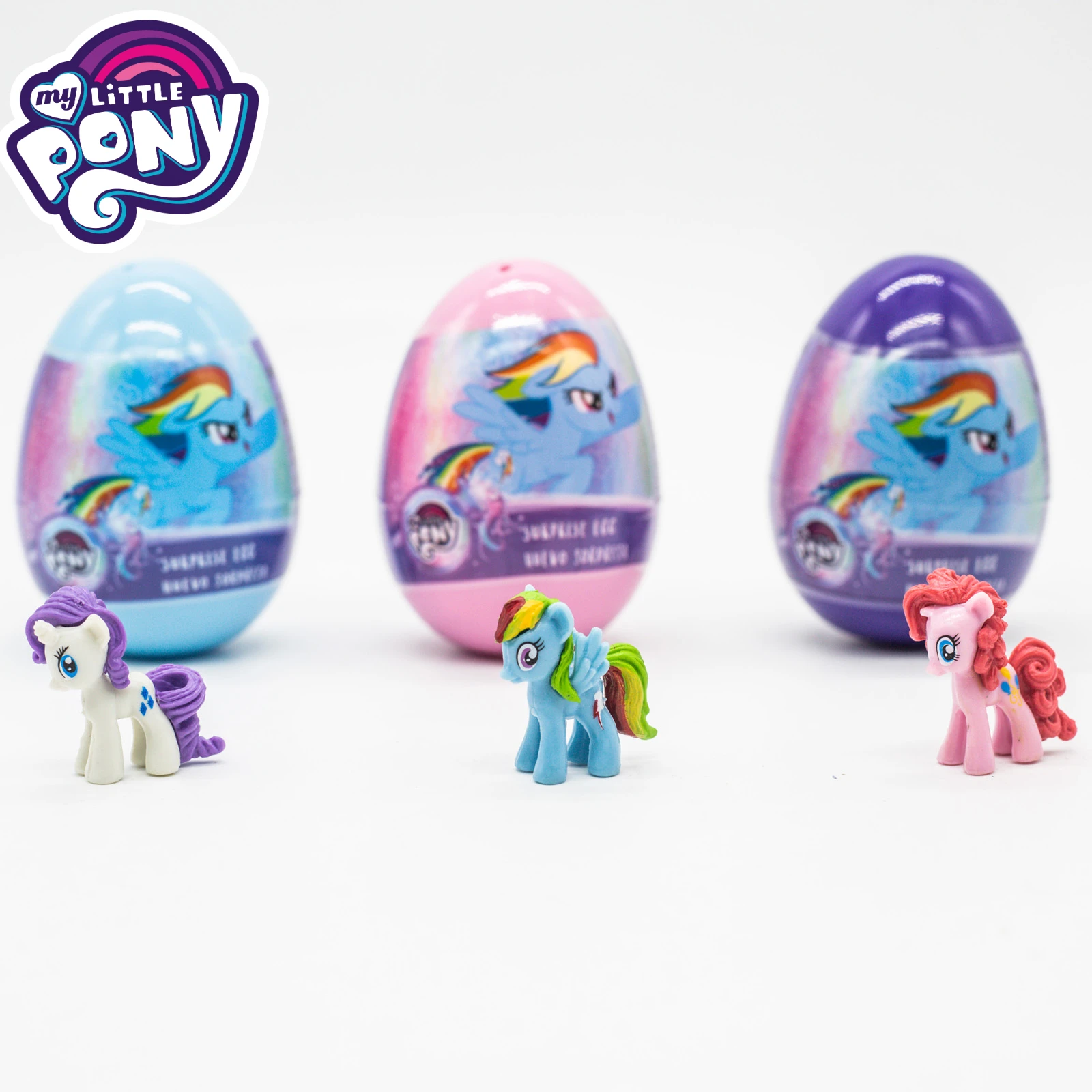 Фото Hasbro My Little Pony сюрприз яйцо с наклейками игрушка Huevo сюрприз розовый пирог мерцающие Мультяшные фигурки для детей Подарки №2