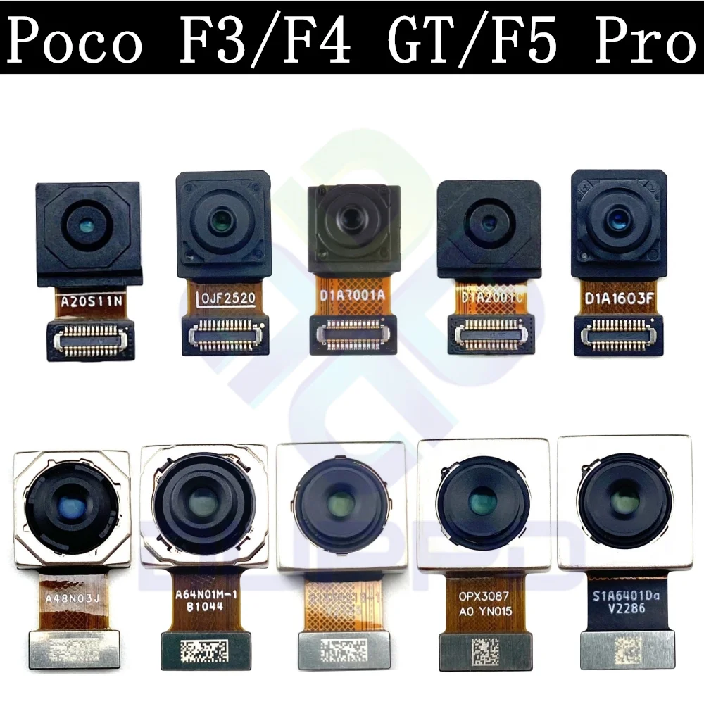 Оригинальная передняя задняя камера для Xiaomi Poco F3 GT F4 GT F5 Pro F2 Pro, широкий задний модуль основной камеры, гибкий кабель, запасные части