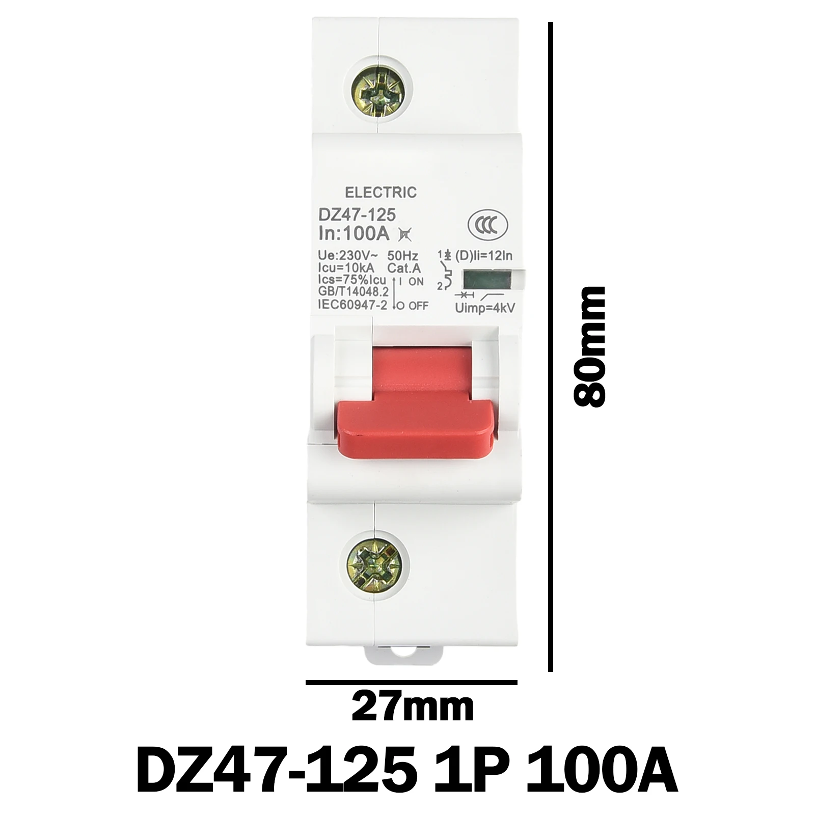 Фото 1P AC MCB 600V 125A 100A 80A Автоматический выключатель для фотоэлектрической системы Главный выключатель воздушного переключателя ПК Огнестойкие автоматические выключатели №4