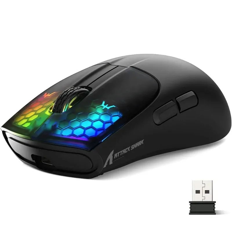 Беспроводная игровая мышь X5 с 3 режимами, BT/2,4 ГГц/USB-C PAW3212, оптический датчик, перезаряжаемая батарея, RGB Мыши для ПК, планшета, настольного компьютера