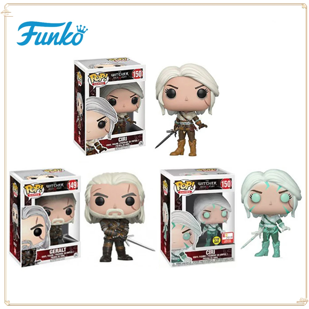 FUNKO POP Toy Фигурки Классическая игра Ведьмак 3: Персонаж Дикой охоты Кукла Цири Геральт Модель Рождественская коллекция Подарки