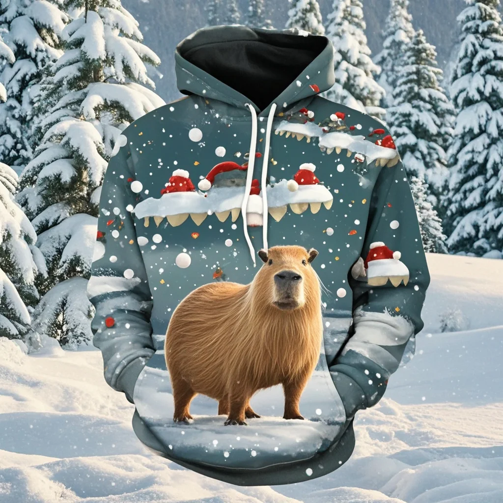 Толстовка мужская с капюшоном и длинным рукавом, 3D