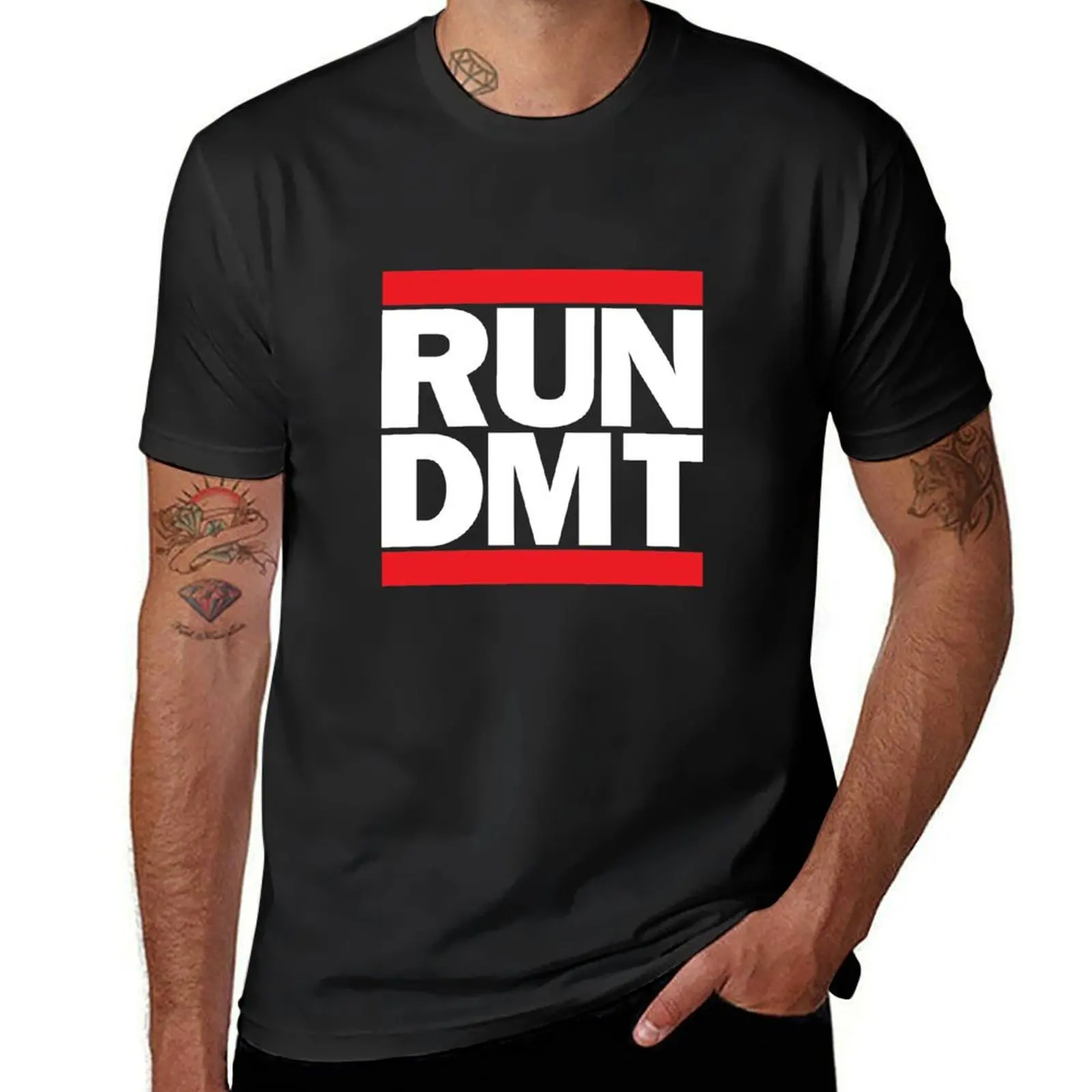 Футболка RUN DMT из диметилтриптамина, великолепные спортивные топы для фанатов, Мужская футболка