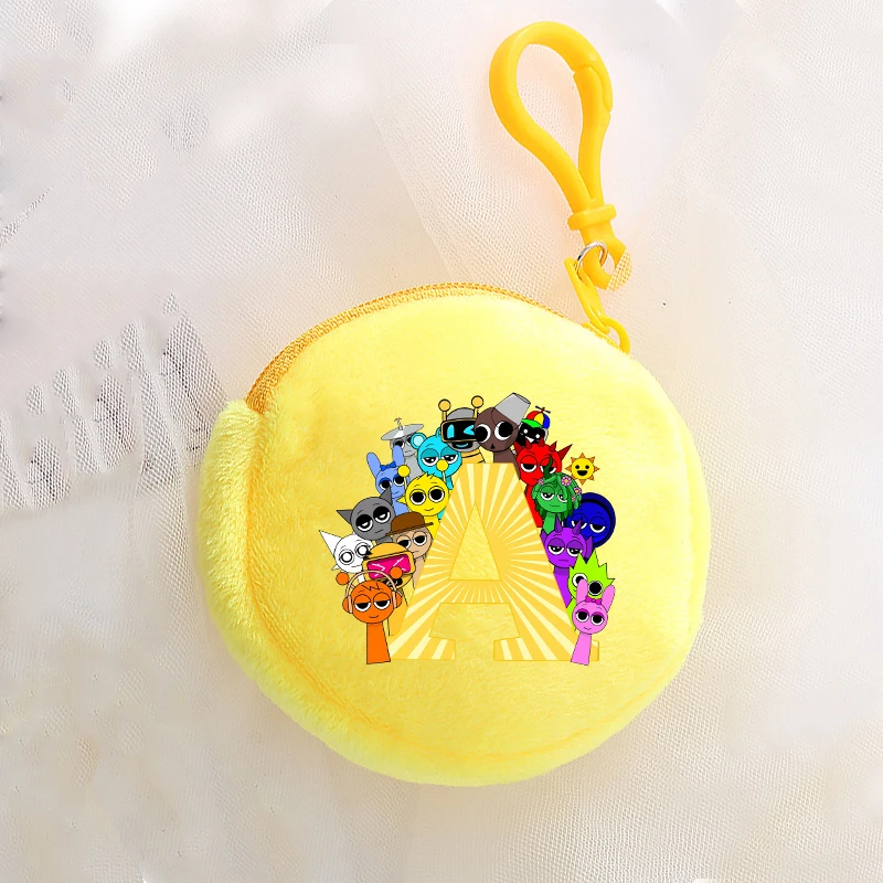 Sprunki Kids круглые кошельки для монет аниме печатные фигурки кошельки с буквами для мальчиков и девочек мини-сумки на молнии для хранения ключей сумка для карт подарок