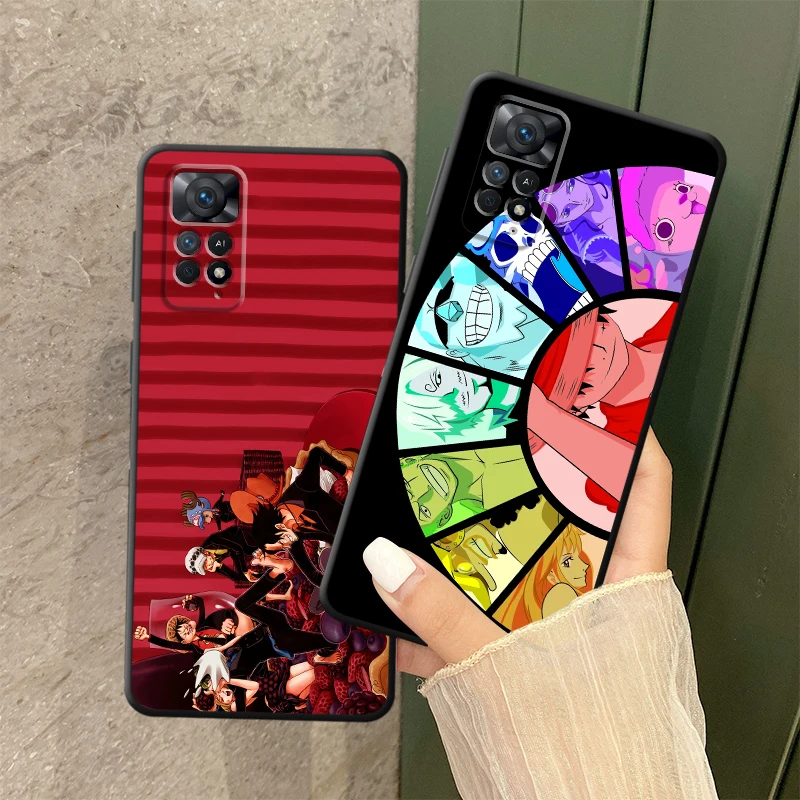 Чехол для Xiaomi Redmi Note 11s 10S 7 8 9 10 11 12 Pro 9S 13 14 Pro Plus 12s Черный Мягкий чехол для телефона Цветной цельный персонаж