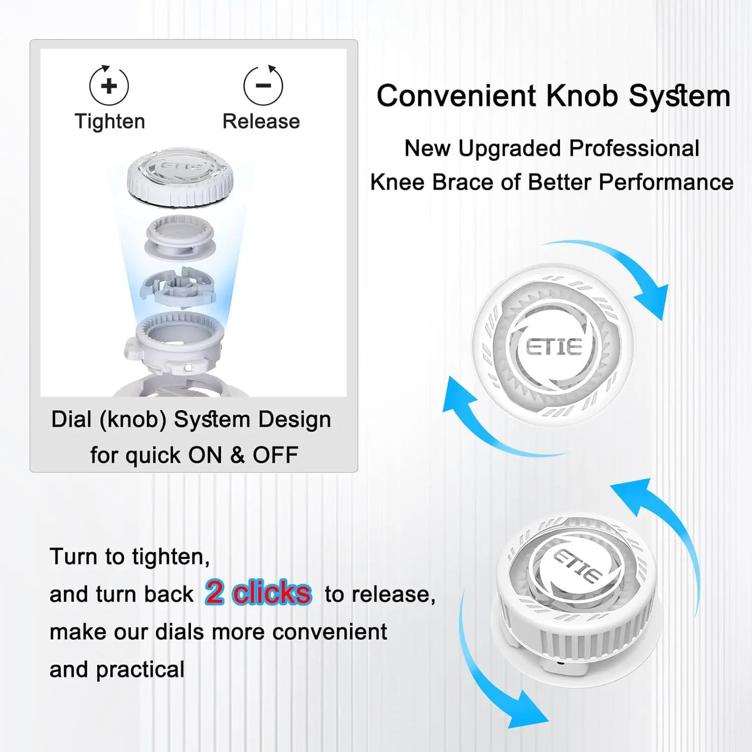 Фото Наколенник Kuangmi Smart Knob с гелевой подушечкой надколенника и боковым стабилизатором, компрессионный наколенник для упражнений (один) №4