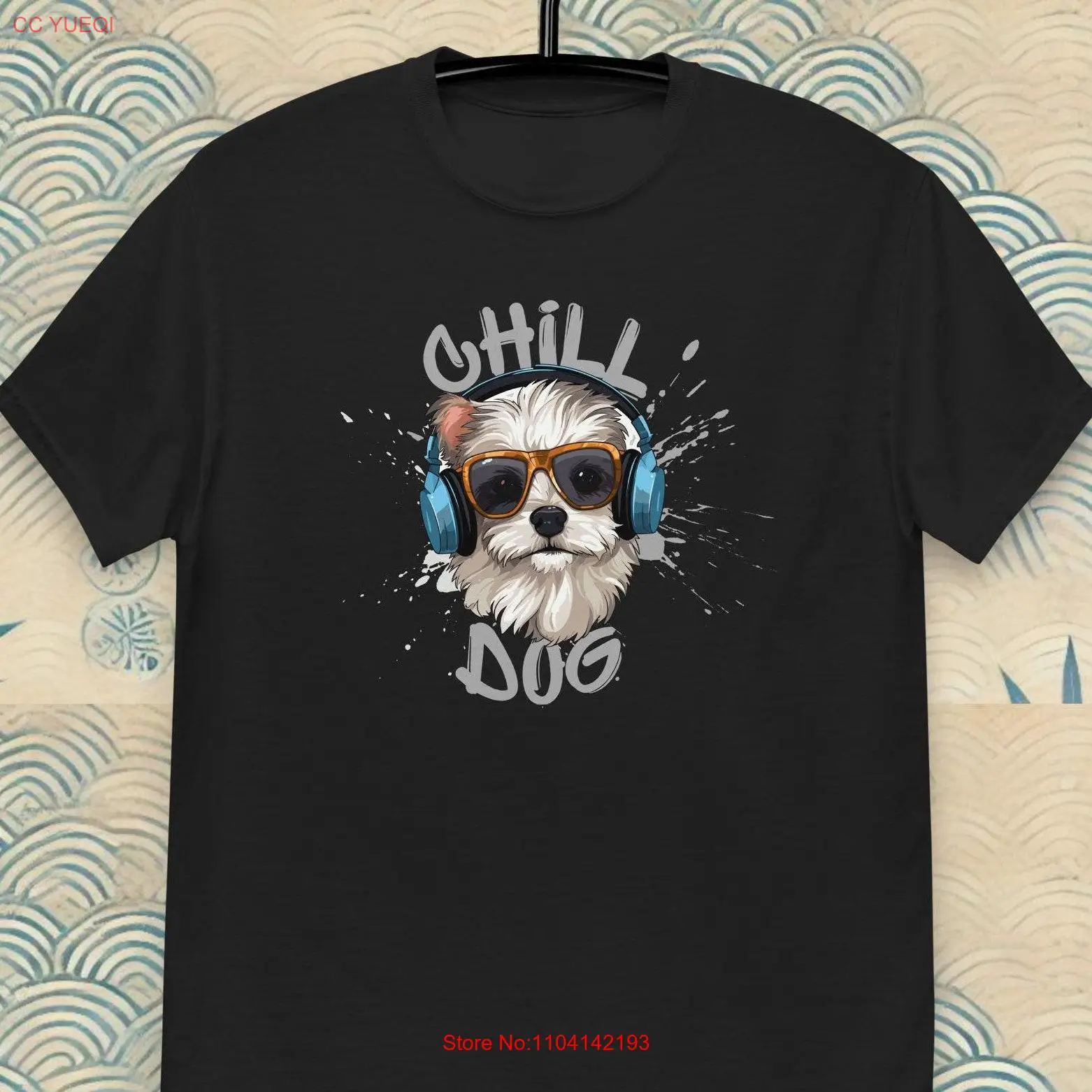 Прохладная Футболка с принтом собаки Shih Tzu с наушниками для любителей музыки с длинным или коротким рукавом