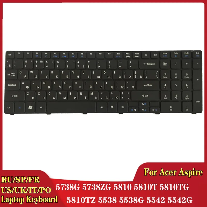 Клавиатура для ноутбука CHJ Russian/Spanish/French/US/UK/it/PO для Acer Aspire 5738G 5738zg 5810 5810T 5810tg 5810tz 5538 5538G 5542 554