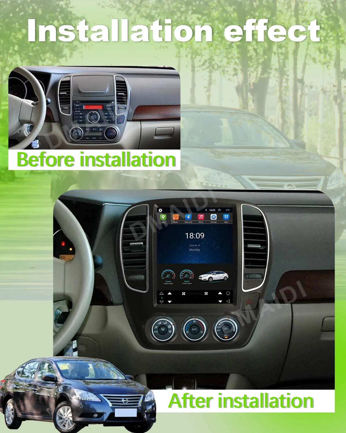 Фото Новый стиль Carplay Android Auto для Nissan Sylphy, навигация, автомобильное радио, 1 din, автомобильное мультимедиа, видео, автомобильные интеллектуальные системы, GPS №3