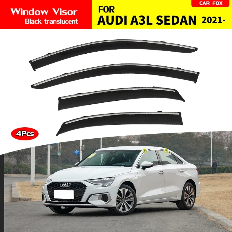 Лобовое стекло для Audi A3L 2021, аксессуары, яркая полоса, лимузин, окно, защита от атмосферных воздействий, дверной козырек, вентиляционные шторы, дверной козырек, вентиляционное отверстие