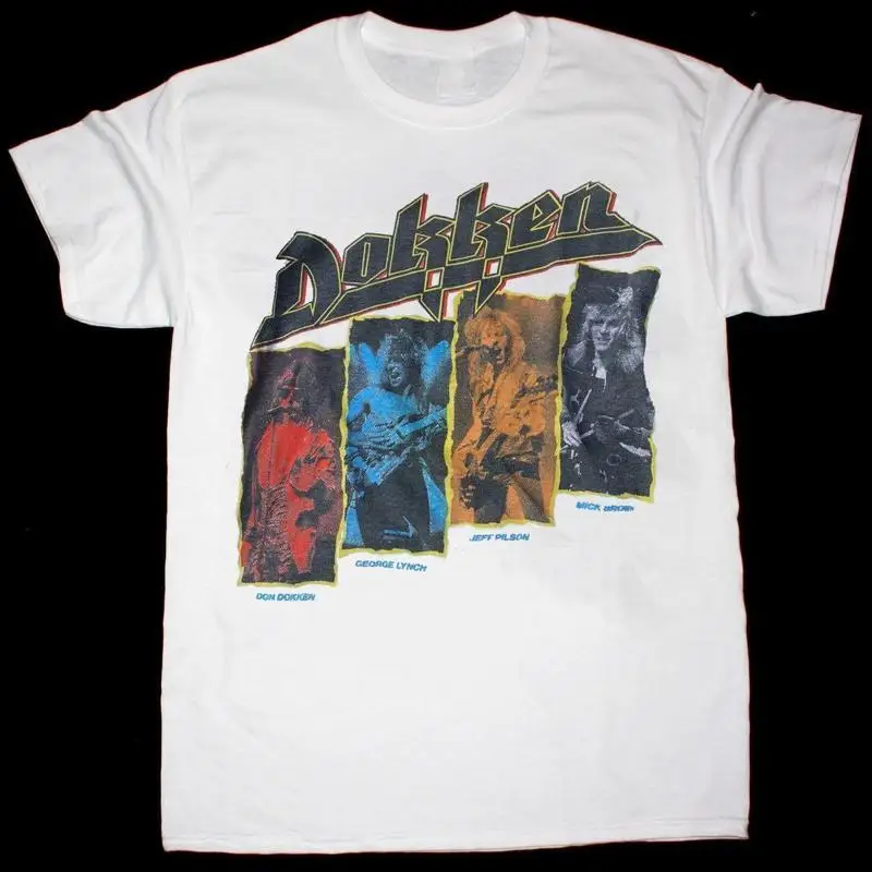 Редкая группа Dokken Band с коротким рукавом, подарок для фаната, белая футболка унисекс всех размеров