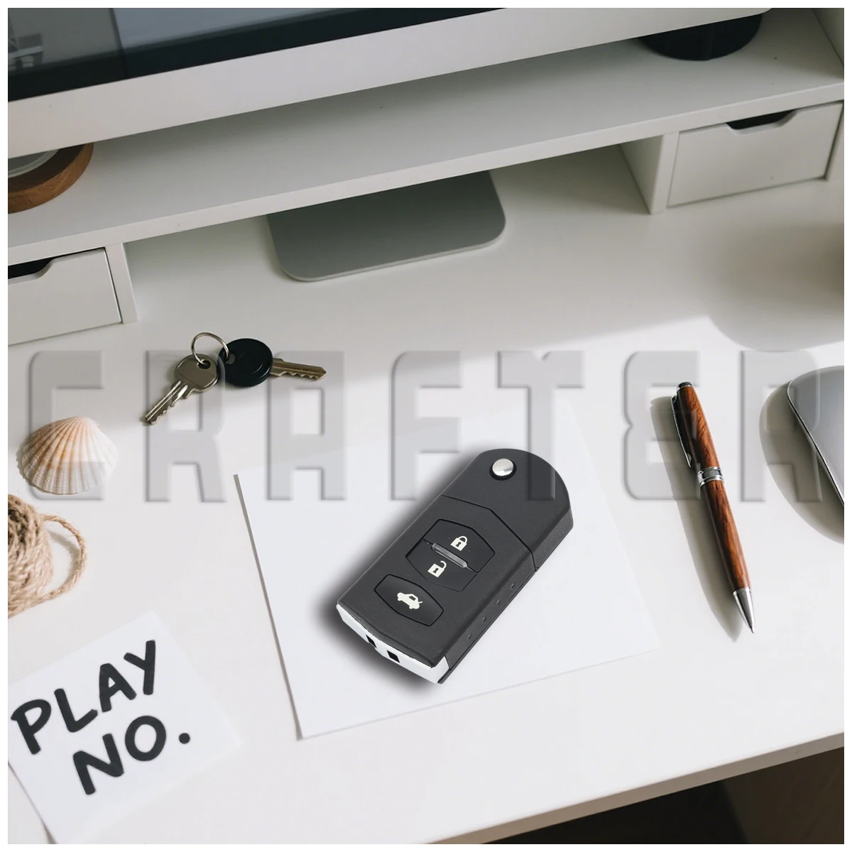 Фото Ключ Crafters SKE126-01 433 МГц CHIP ID 4D63 откидной дистанционный автомобильный ключ SKE126-A1 для Mazda 2 3 5 6 Mitsubishi System №3