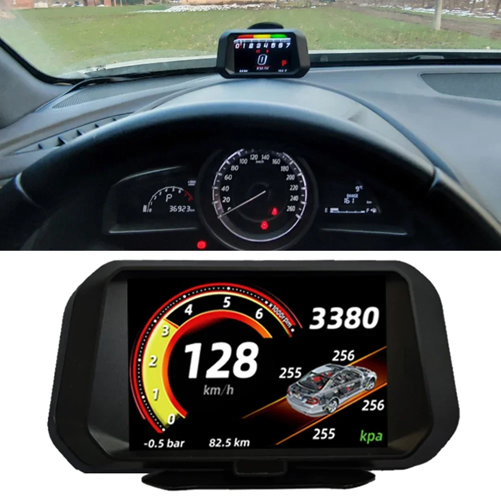Автомобильный дисплей HUD на лобовое стекло, GPS-гид, OBD, многофункциональный ЖК-дисплей для контроля давления в шинах, Автомобильный дисплей HUD на лобовое стекло, GPS-гид (art.: 3920c7a51470f) - 3920c7a51470f