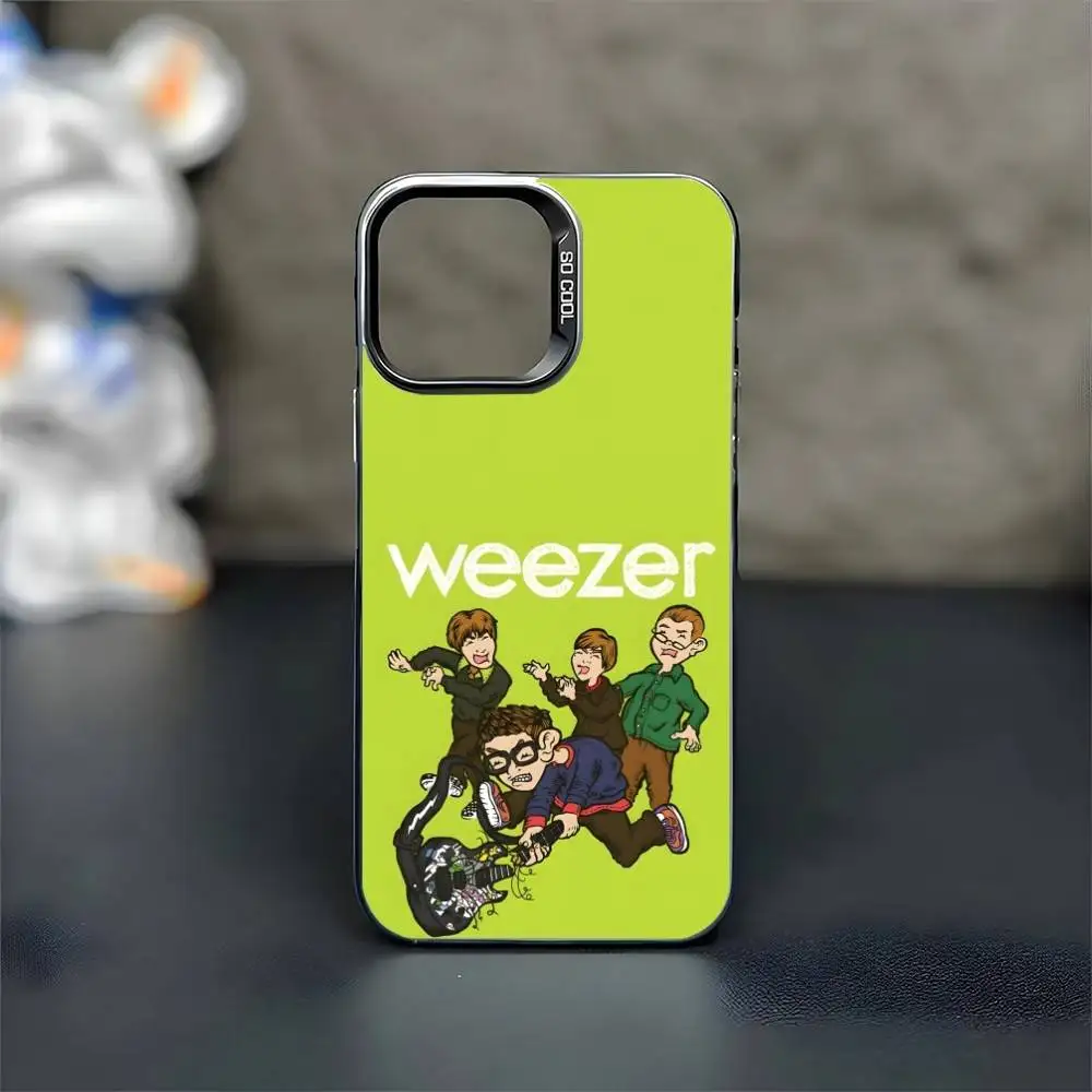 Фото Чехол для телефона Band W-Weezer для iPhone 17,16,15,14,13,12,11 Plus, Pro Max, черный матовый противоударный чехол №5