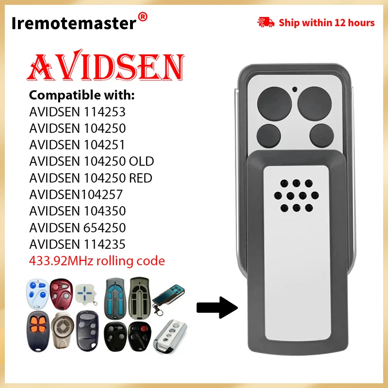 Совместим с Avidsen 114253   Пульт для гаражных ворот 433 МГц Avidsen 114253 104257 104251   Extel Thomson Garage Control