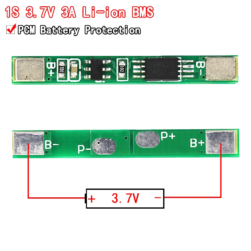 10 шт., защитная плата 1S 3,7 V 3A li-ion BMS PCM для литий-ионного аккумулятора 18650
