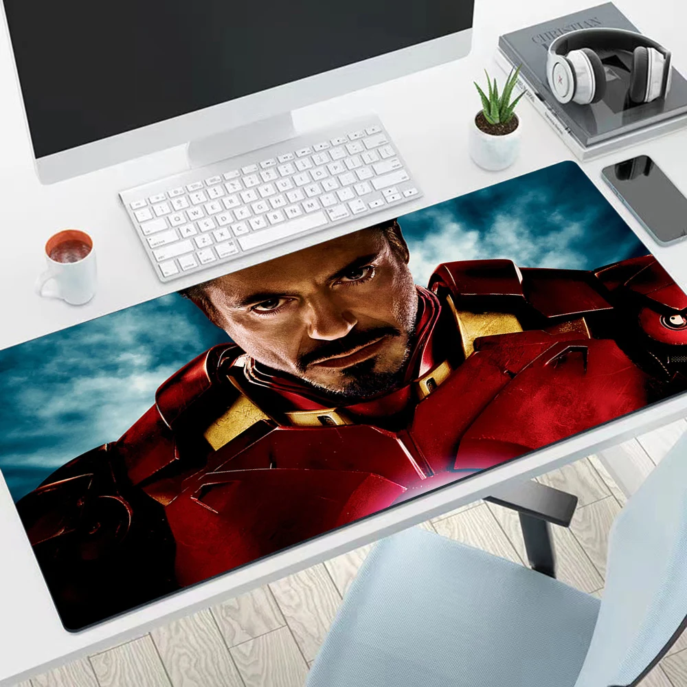 Фото Большой коврик для мыши Super Hero Железный человек, компьютерные игровые коврики для мыши, настольные Коврики для клавиатуры, офисный резиновый нескользящий коврик для мыши 40x90 30x80 см №2