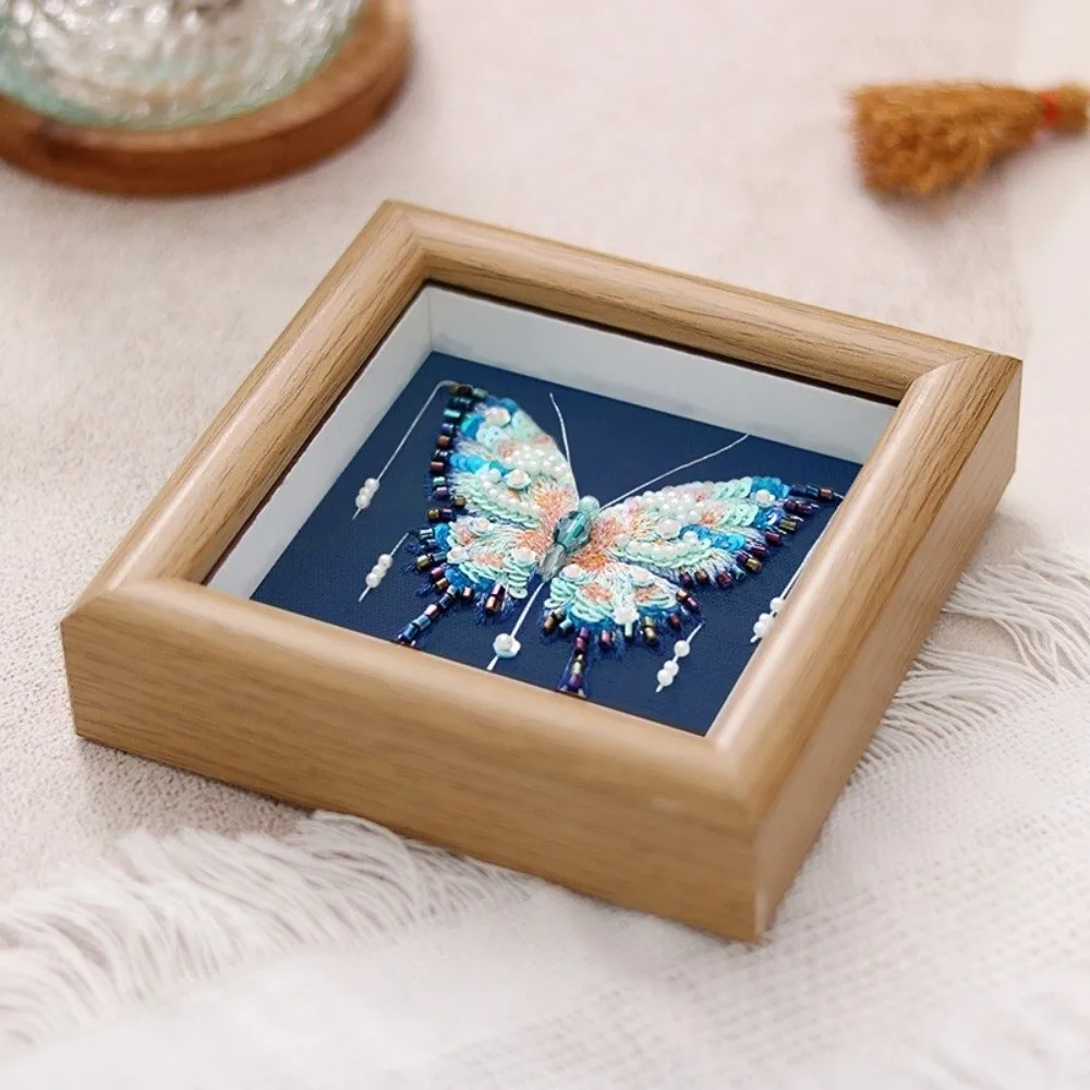 Фото С рамкой 3D вышивка DIY материал комплект праздничные подарки ручная вышивка бисером бабочка картина рукоделие вышивка бисером №5