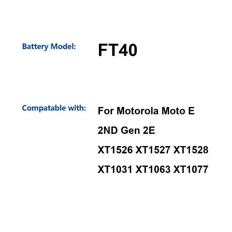 Аккумулятор мобильного телефона FT40 2240 мАч для Motorola Moto E 2ND XT1526 XT1527 XT1528 XT1031 XT1063 XT1077