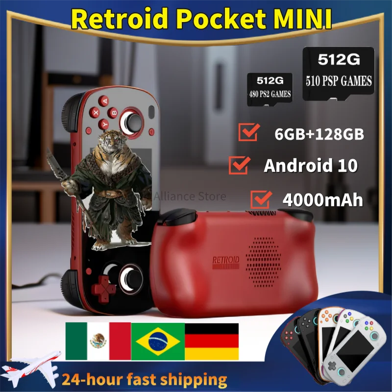 Retroid Pocket MINI RP MINI Ретро Портативная игровая консоль Игровые консоли PSP PS2 3,7-дюймовый OLED HD-экран Android SD865 6+128G