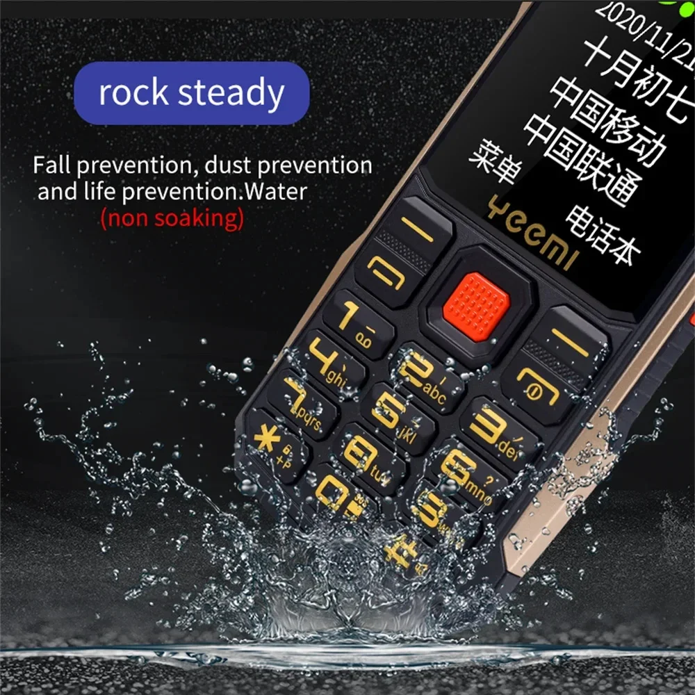 Фото YeeMI K1 + 2G/4G Прочный телефон Большой громкоговоритель с большой кнопкой Телефон 1500 мАч 2,4 дюйма Русская клавиатура Мобильный телефон для пожилых людей SOS №3