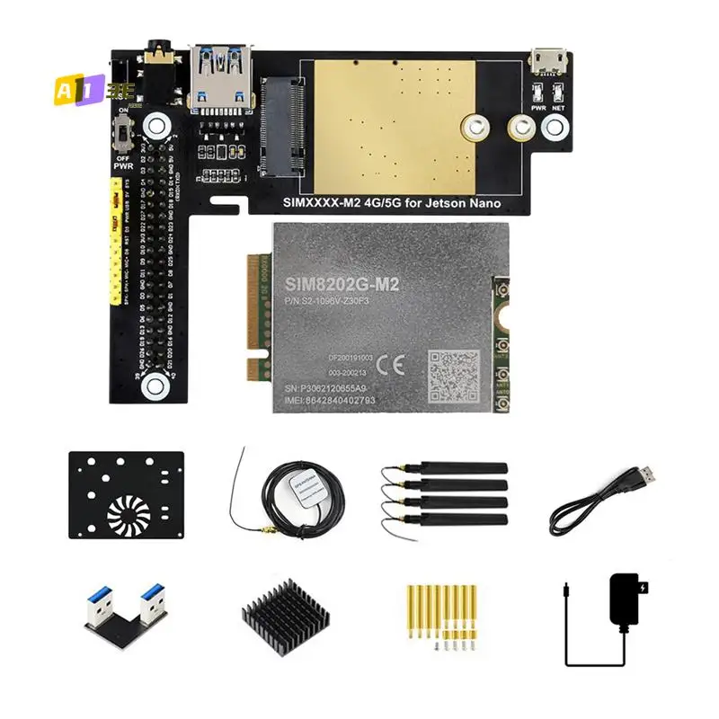 Модуль A13E-SIM8202G M2 5G для платы расширения Jetson Nano 5G/4G/3G для регионов с покрытием сигнала 5G Sub-6G Системы умного дома