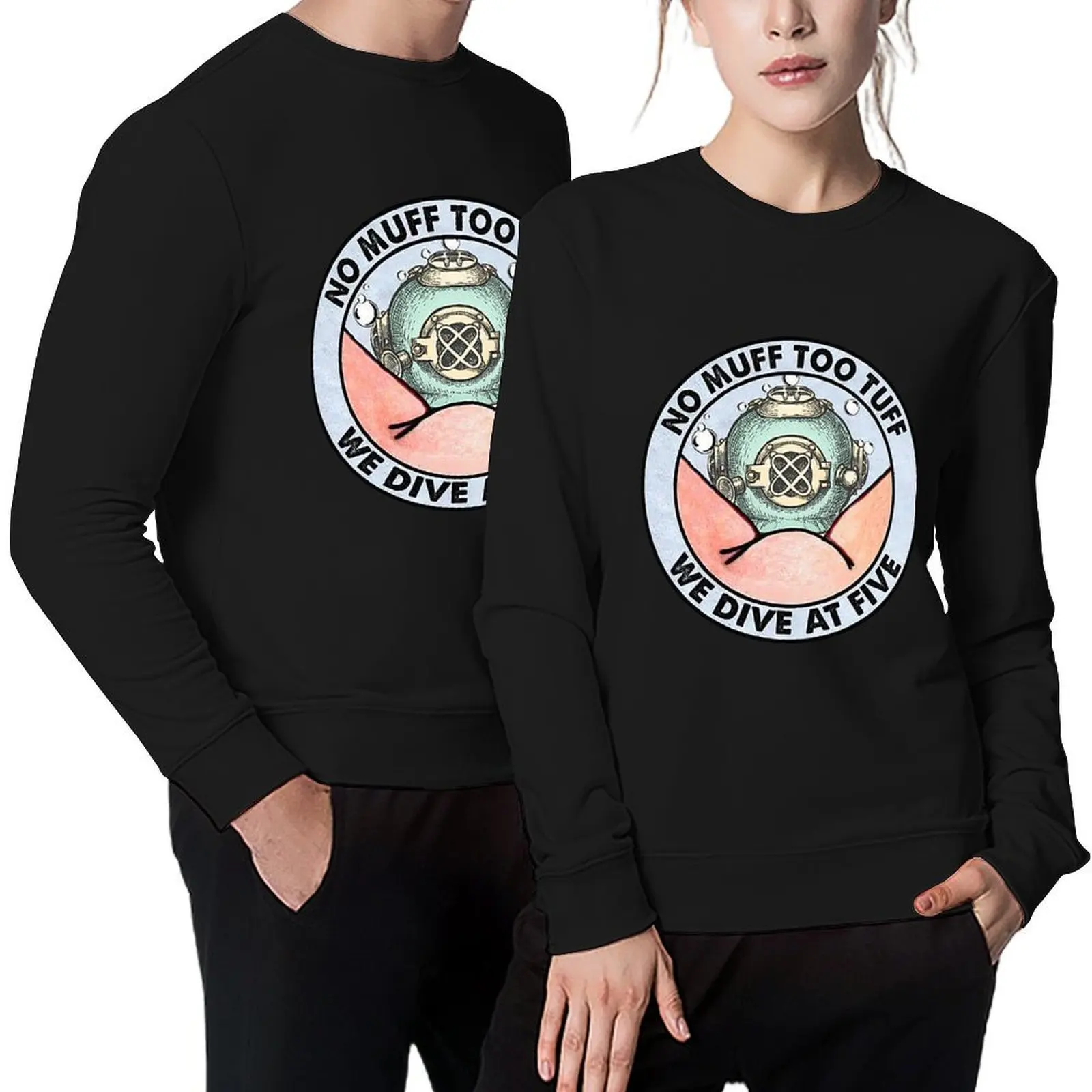 No muff too tuff we dive at five Пуловер мужская одежда осенняя одежда одежда для мужчин мужской зимний свитер аниме толстовка