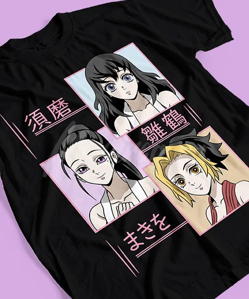 Майка унисекс Kimetsu no Yaiba: Suma, Hinatsuru и Makio las esposas de Tengen Uzui
