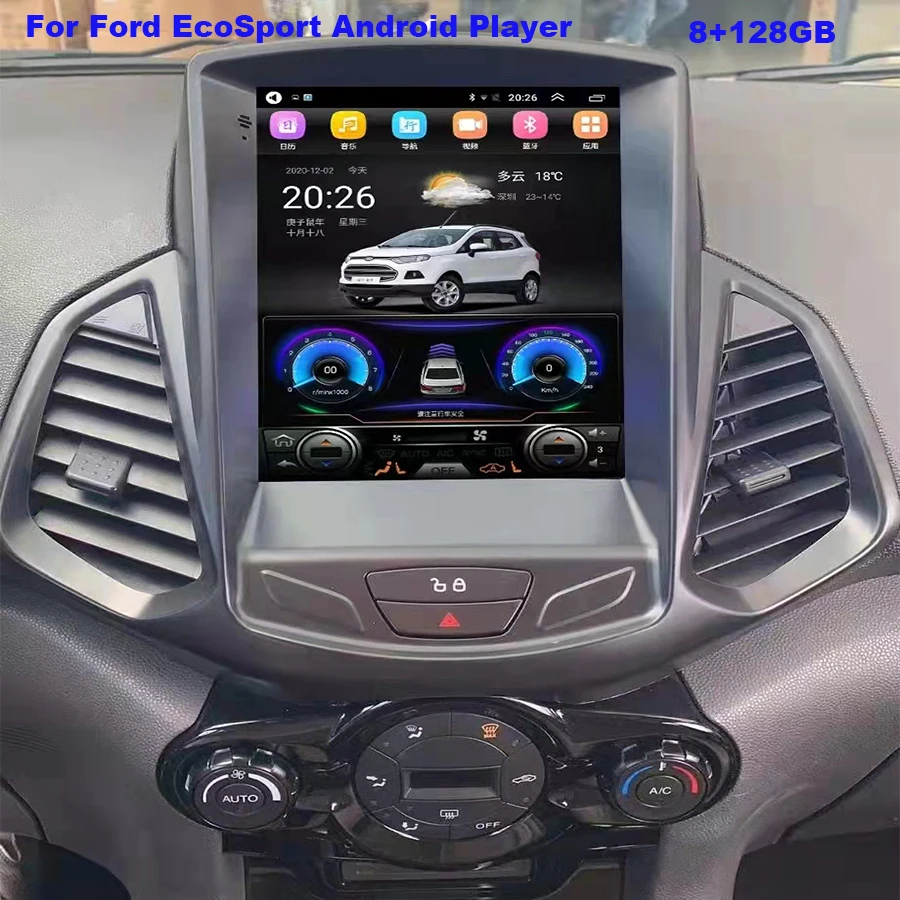 Автомобильный радиоприемник Tesla Android 13 с экраном 10,4 дюйма, GPS-навигация для Ford Ecosport 2009-2015, автомобильный Dvd, мультимедийный автомобильный стереоприемник Carplay