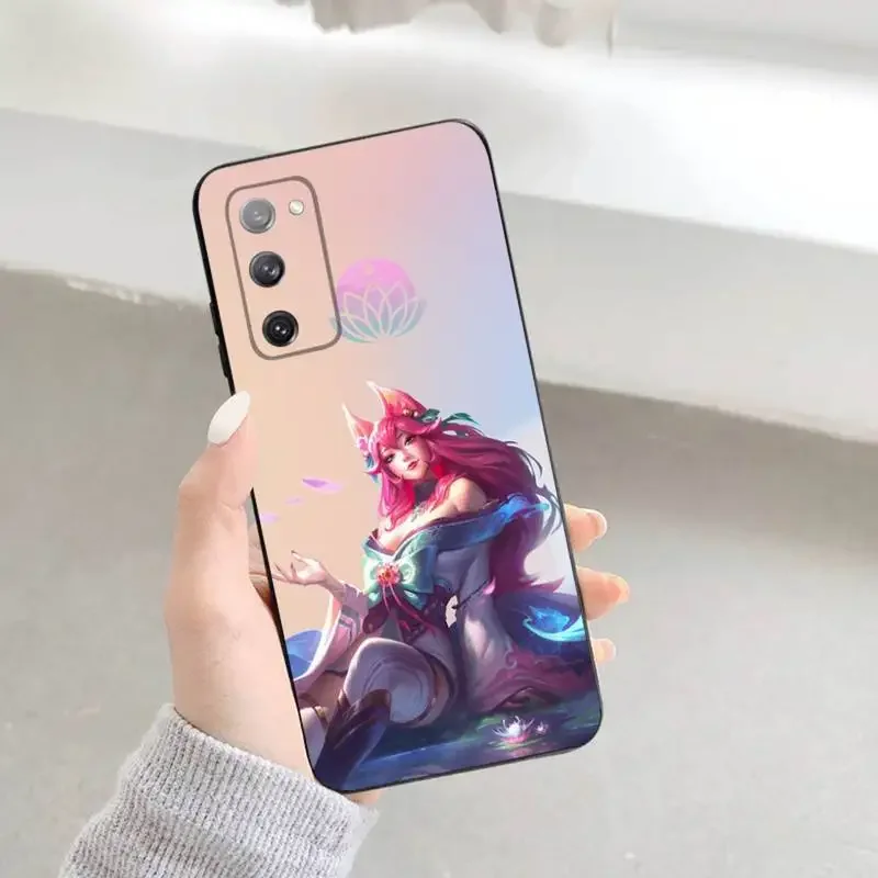Фото L-LOL KDA Ahri чехол для телефона Samsung S23,22,21fe 20,10lite 9,8,5plus 6,7edge Note20,20 Ультрачерный силиконовый №2