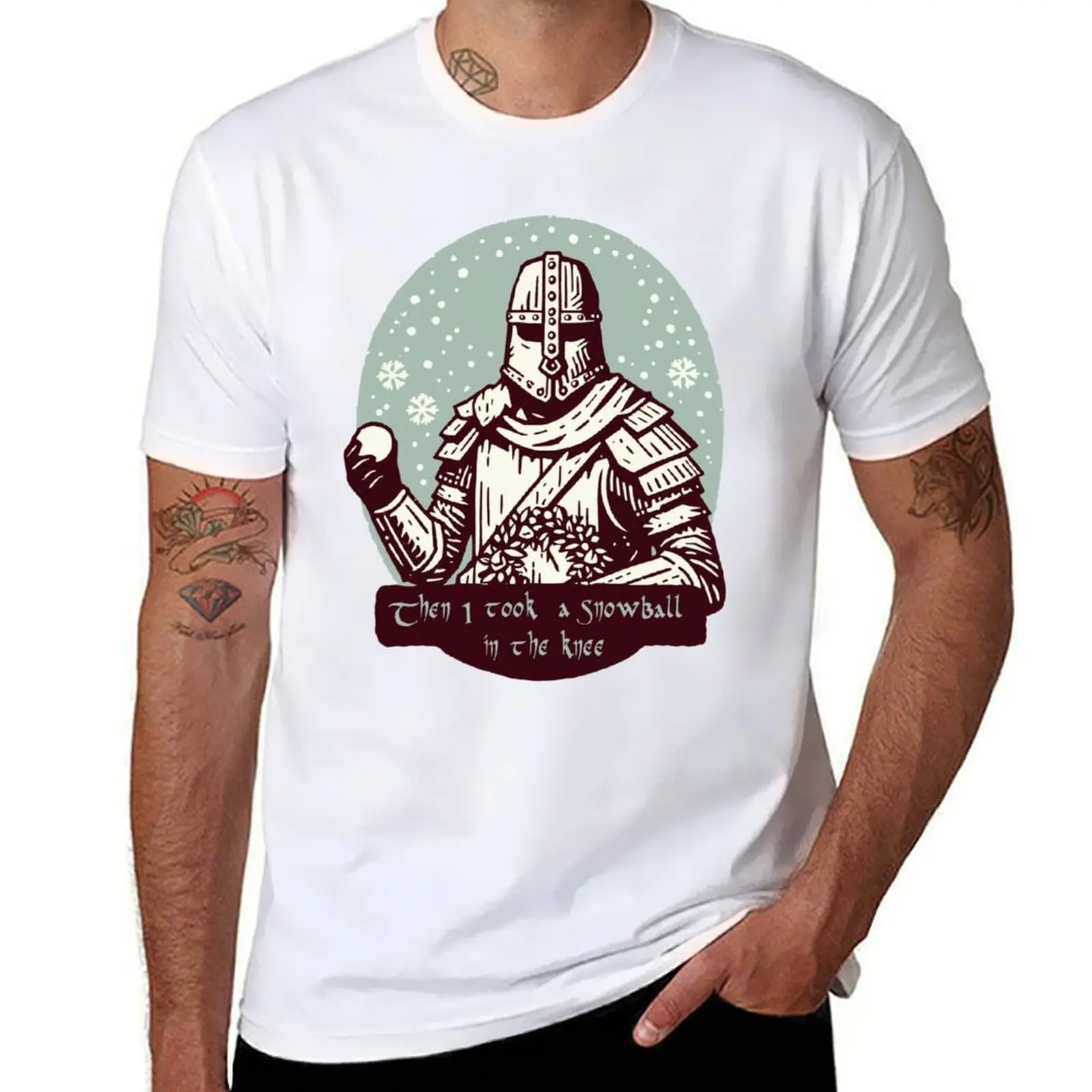 Рождественская футболка Whiterun Guard, мужская дизайнерская мужская футболка с рисунком