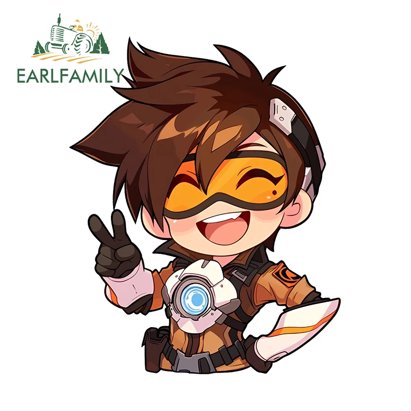 EARLFAMILY 13 см x 10,5 см трассировщик Энни наклейки Chibi украшение игрового персонажа устойчивое к царапинам ветровое стекло