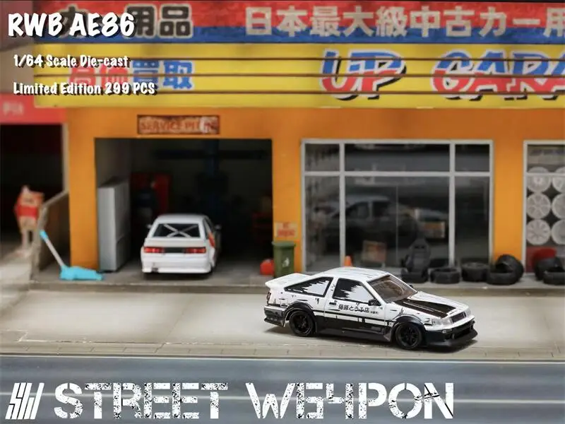 SW 1:64 RWB AE86 LEVIN Initial D Comic Vertion Литая под давлением модель автомобиля