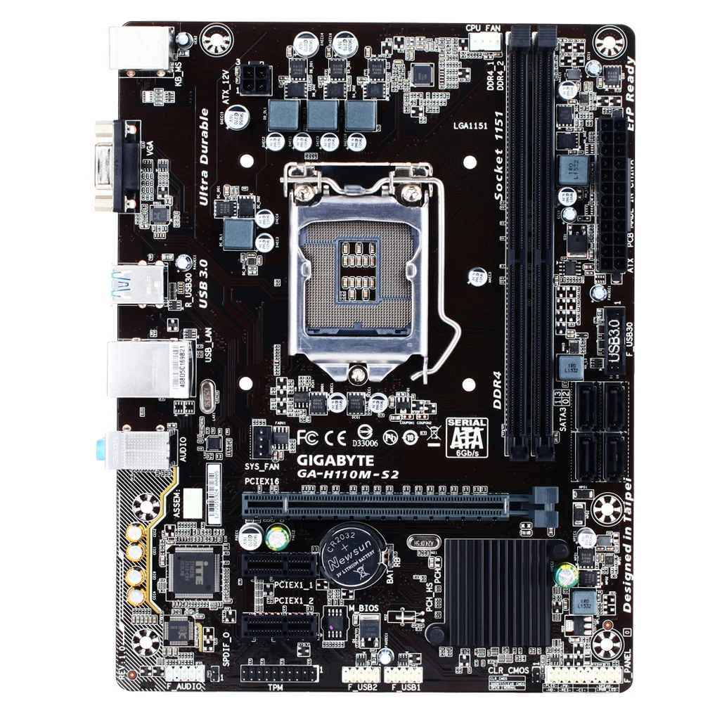 Б/у десктопная Материнская плата GIGABYTE H110 LGA 1151 i3 i5 i7 DDR4 32 Гб