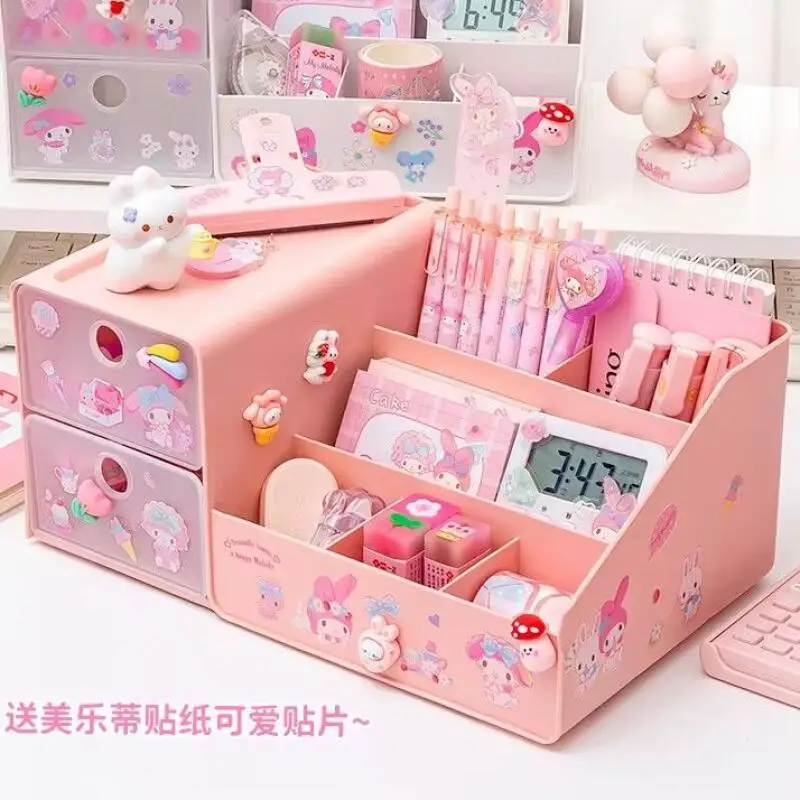 Sanrio Melody, милая перегородка, ящик для хранения для девочек и студентов, новый стиль, мультяшный общежитие, настольный ящик большой емкости, держатель для ручек (art.: 3920d14cdf7b5) - 3920d14cdf7b5