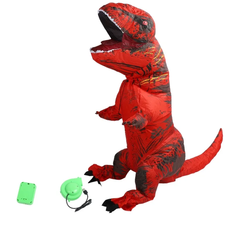 Фото Костюм динозавра T Rex, надувной костюм динозавра для Хэллоуина, косплея, вечеринки, Рождества №4