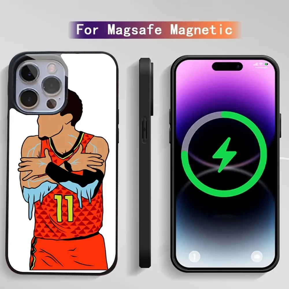 Чехол для телефона Trae Young Ice, зеркальный чехол для IPhone 15 14 13 Pro Max 11 12 Mini Alex Magsafe с беспроводной зарядкой