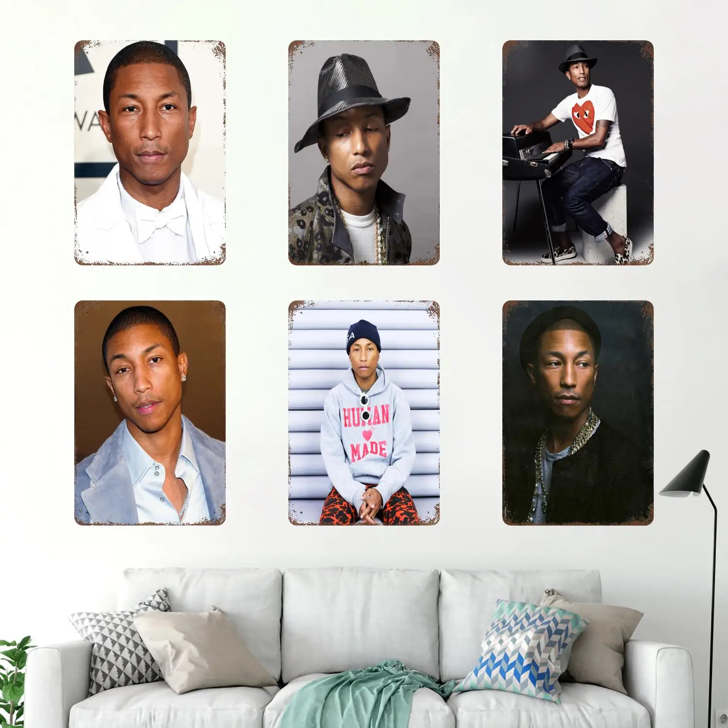 Классический постер Pharrell Williams, ржавая металлическая табличка, декоративная тарелка в стиле ретро, бар, человек, пещера, гаражный клуб, металлическая вывеска, украшение на стену