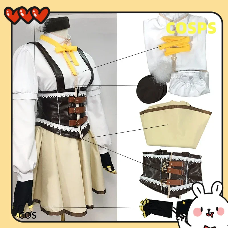 NO1 аниме Puella Magi Madoka Magica косплей Tomoe Mami косплей костюм полный комплект шляпа носки KOCOS