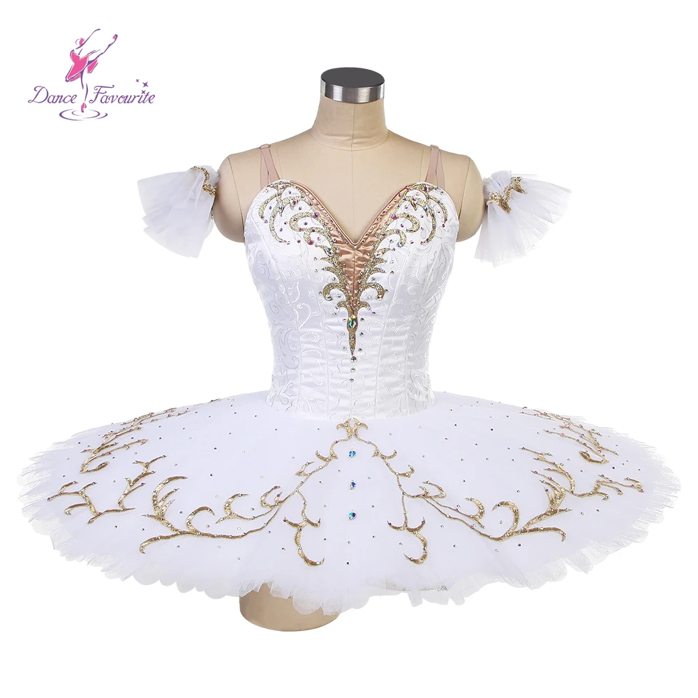 Dance Favorite Ballet Tutus B25016 Белая профессиональная пачка с золотом Балетные пачки на заказ для YAGP или выступления на сцене