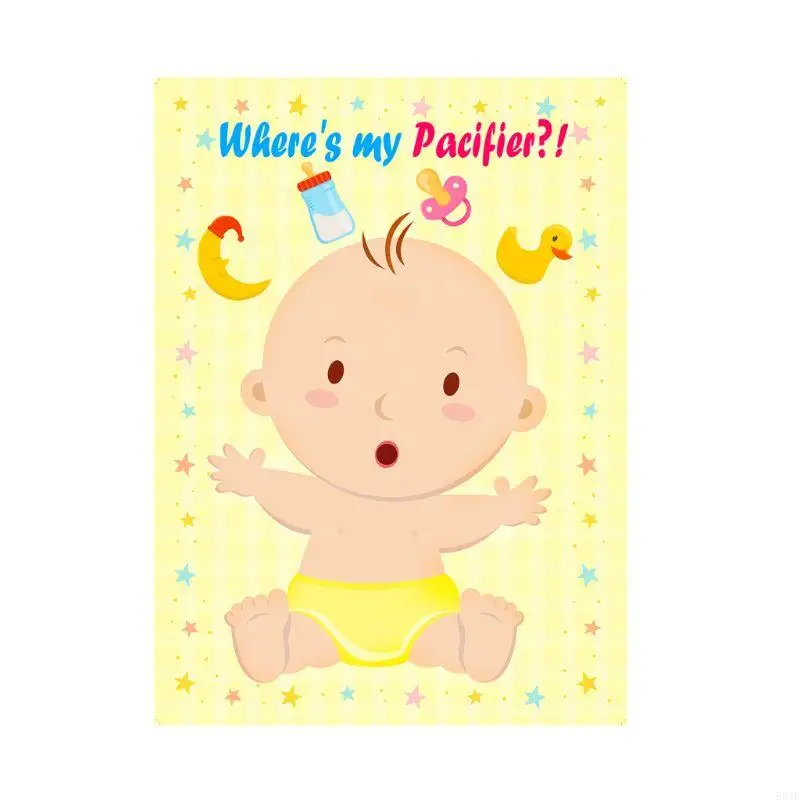 Фото 581F Baby Game Сувениры для вечеринки в честь рождения ребенка и игра Pin The on The Baby Game №5