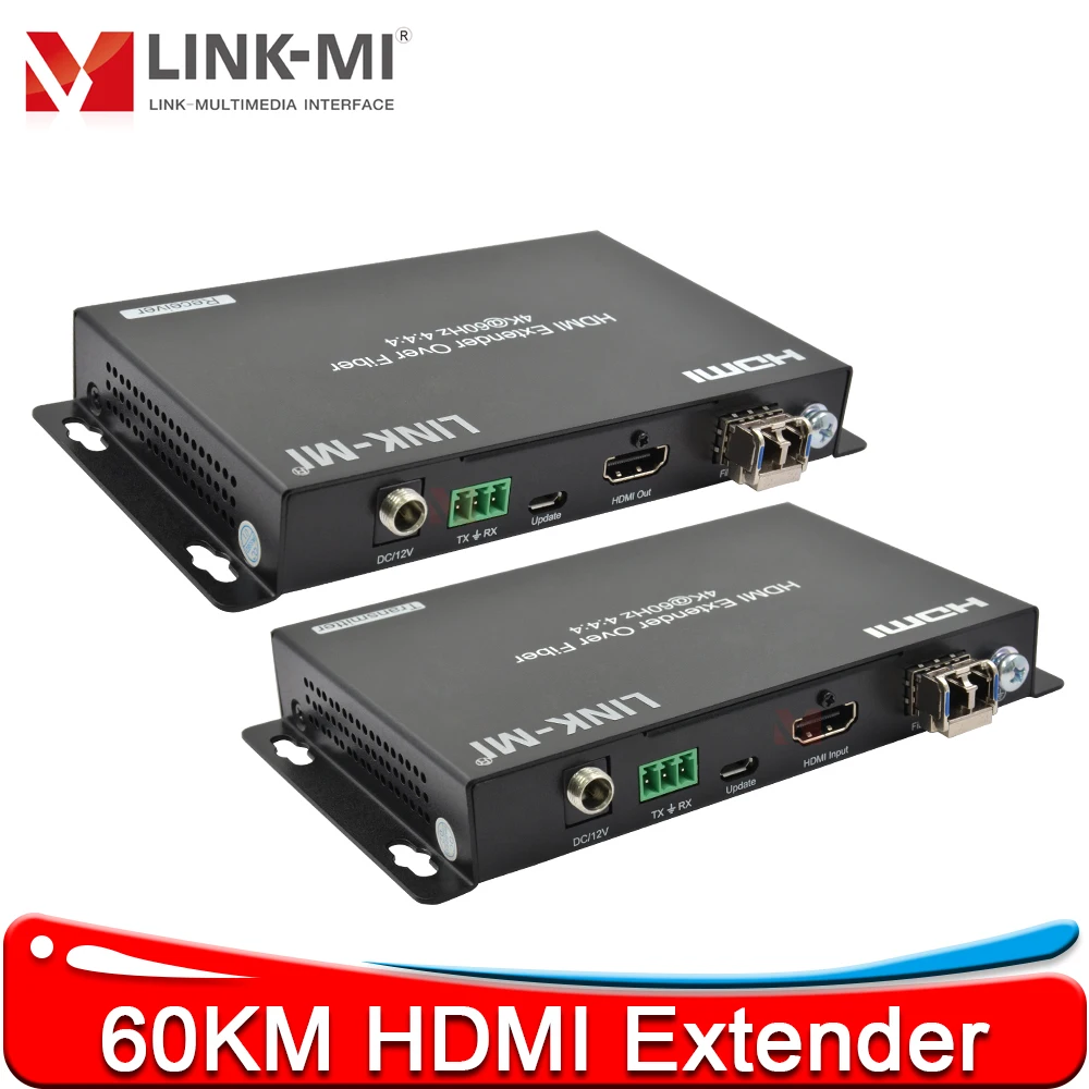 Оптоволоконный удлинитель HDMI 60 км YUV4:4 HDR, полоса пропускания 18 Гбит/с, поддержка LPCM 7.1, Dolby True HD, DTS-HD Master Audio