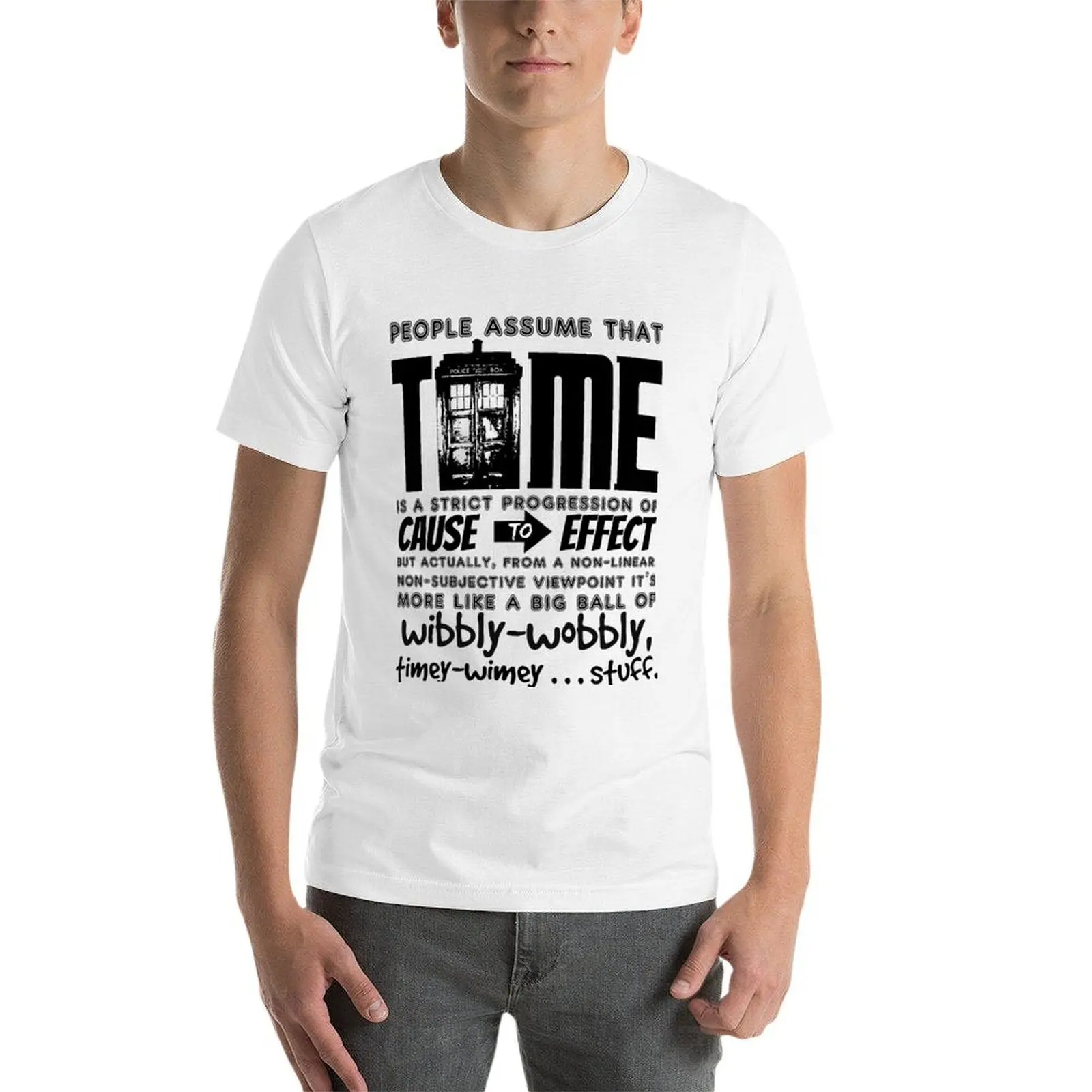 Фото Wibbly-Wobbly Timey-Wimey...Stuff. Футболка, мужские облегающие футболки, футболка из 100% хлопка №4